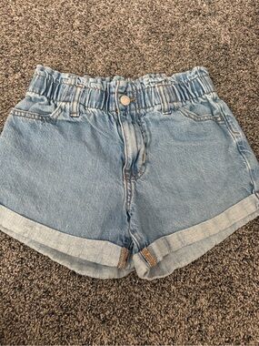 Cat & Jack Light Wash Denim Paperbag Waist Shorts